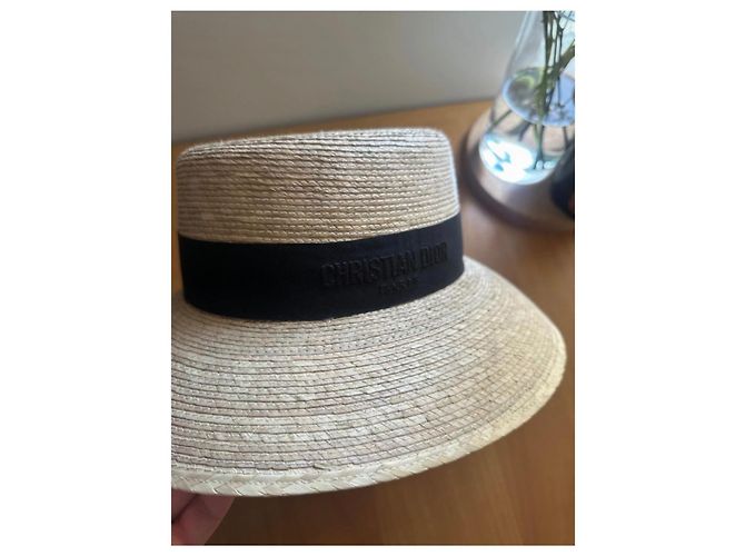 Christian Dior Cruise 2024 Strohhut Schwarz Beige - Ansicht 2