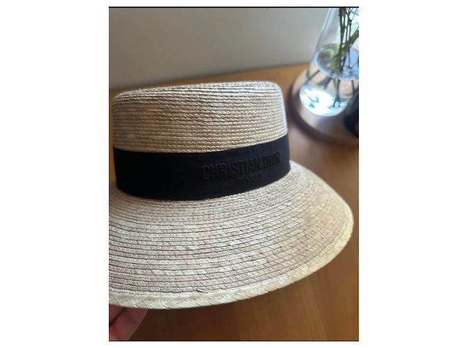 Christian Dior Cruise 2024 Strohhut Schwarz Beige - Ansicht 5