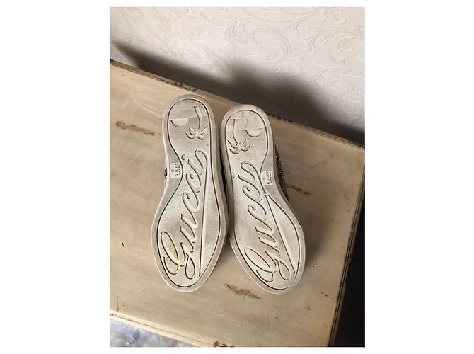 Gucci Sneakers GG Supreme Monogramma e Scamosciato Marrone Beige - vista 4