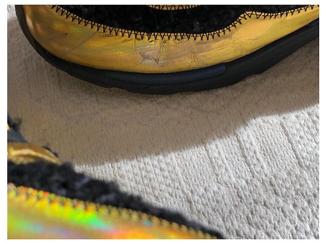 Chanel Gold and Black Tweed Sneakers Golden - view 6