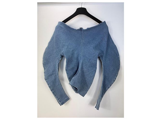 Alexander Wang Off-the-Shoulder Denim Top Blau - Ansicht 4