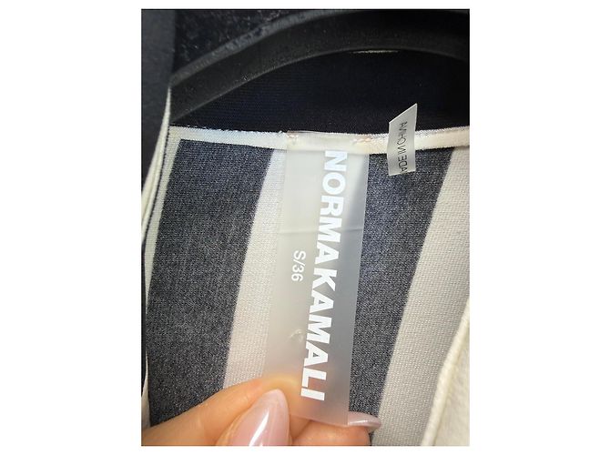 Norma Kamali Abito camicia maxi a righe Nero Bianco - vista 2