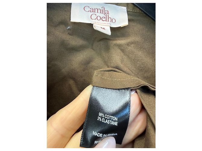 Autre Marque Camila Coelho Camicia corta in misto cotone marrone - vista 3