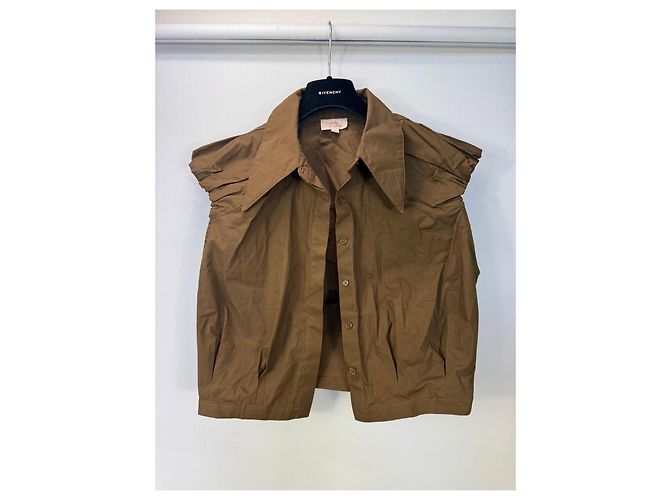 Autre Marque Camila Coelho Camicia corta in misto cotone marrone - vista 5