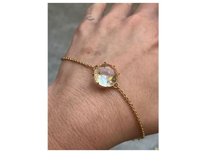 Les Nereides Les Néréides Bracciale in metallo dorato e cristallo sfaccettato D'oro - vista 3