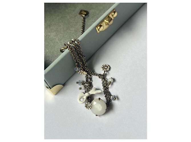 Les Nereides Les Néréides Bracciale fantasia cuore e fiocco Bianco Gold hardware - vista 2