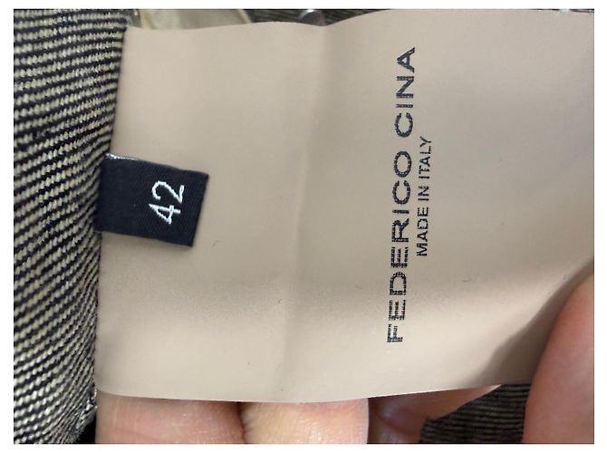 Autre Marque Federico Cina Gonna in Denim Sfumata Nero e Grigio - vista 4