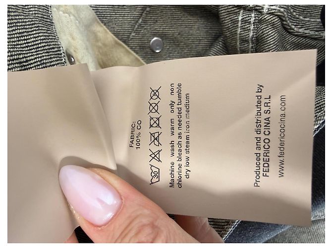 Autre Marque Federico Cina Gonna in Denim Sfumata Nero e Grigio - vista 5