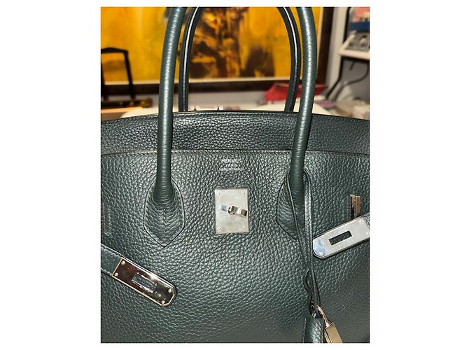 Hermès Birkin 35 in pelle Togo Verde scuro - vista 4