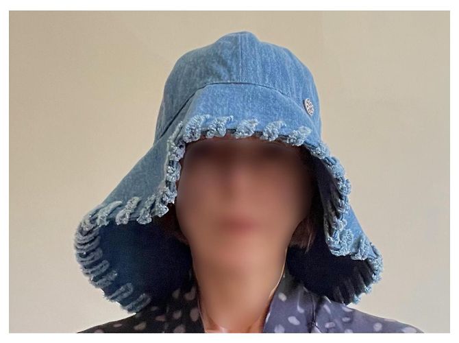 Chanel Blauer Denim Bucket Hat Größe 56 - Ansicht 2