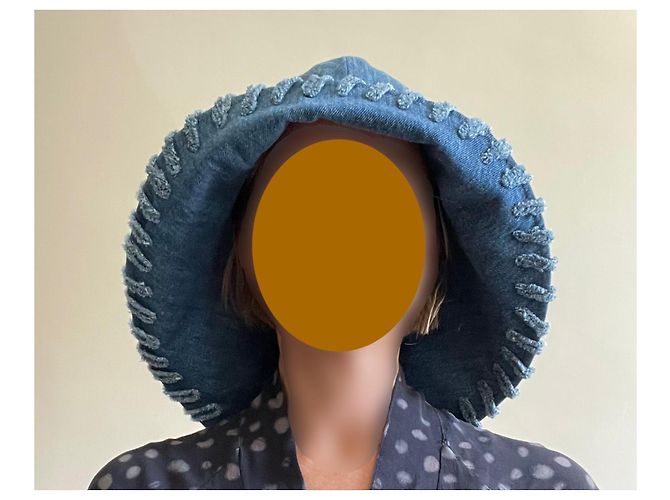 Chanel Blauer Denim Bucket Hat Größe 56 - Ansicht 5