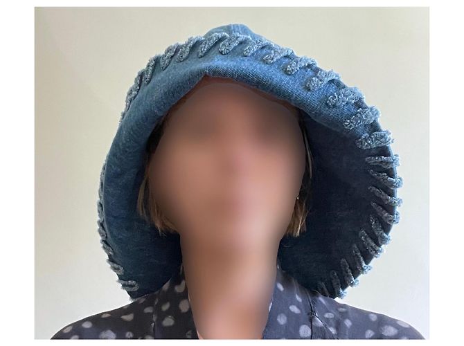 Chanel Blauer Denim Bucket Hat Größe 56 - Ansicht 7