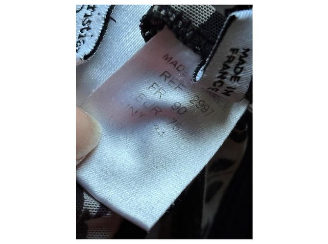 Conjunto de lencería Christian Dior en seda y encaje Blanco Beige - vista 9