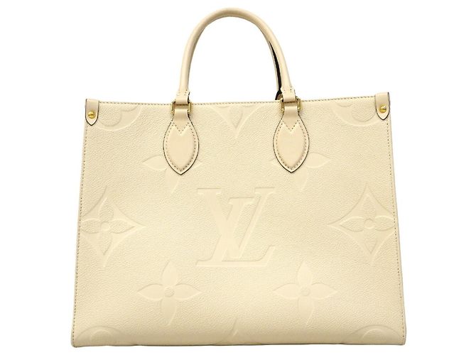Borsa Tote Louis Vuitton Monogram Empreinte OnTheGo MM Crudo - vista 12