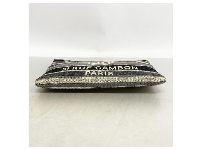 Clutch Chanel Deauville Marrone Nero - vista 3