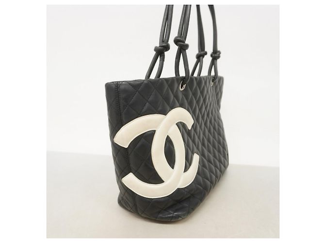 Chanel Cambon Shopper aus Lammleder Schwarz Weiß - Ansicht 2