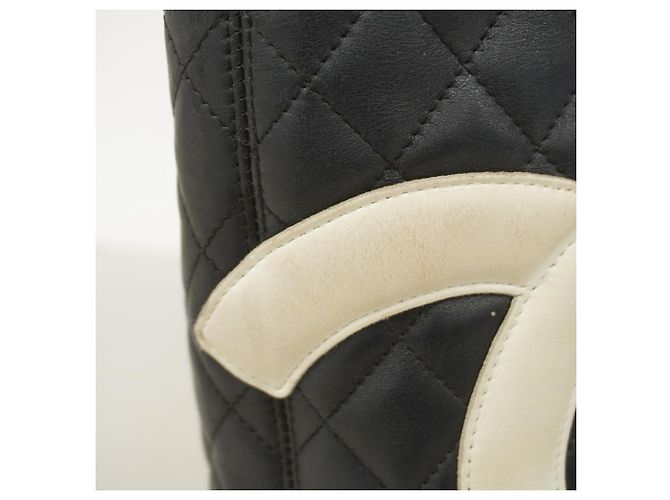 Chanel Cambon Shopper aus Lammleder Schwarz Weiß - Ansicht 8