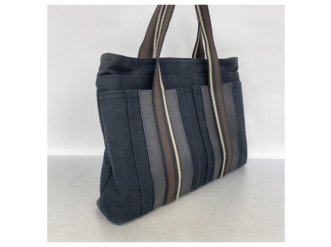 Hermès Hermes Troca Horizontal MM Canvas Tote Bag Schwarz - Ansicht 2