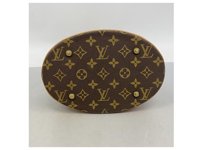 Borsa Tote Louis Vuitton Monogram Bucket PM Marrone - vista 3