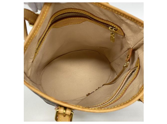 Borsa Tote Louis Vuitton Monogram Bucket PM Marrone - vista 4