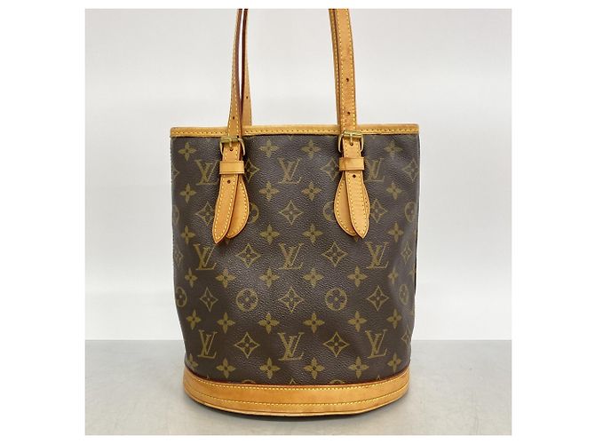 Borsa Tote Louis Vuitton Monogram Bucket PM Marrone - vista 10