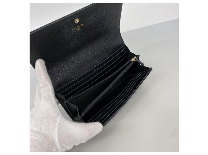 Chanel Mademoiselle Langgeldbörse aus Caviar-Leder - Ansicht 3