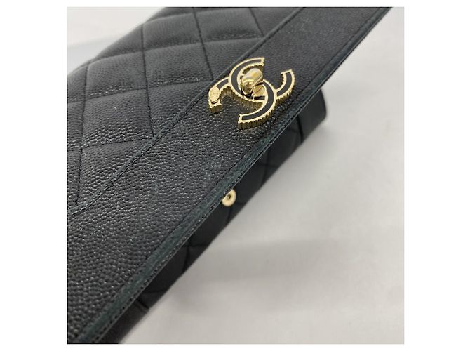 Chanel Mademoiselle Langgeldbörse aus Caviar-Leder - Ansicht 7