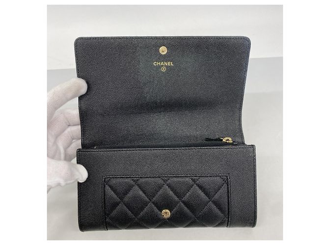 Chanel Mademoiselle Langgeldbörse aus Caviar-Leder - Ansicht 8