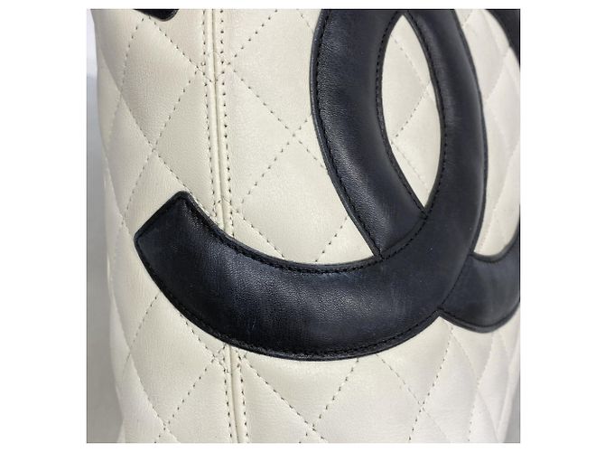 Chanel Cambon Tote Bag aus Lammleder Weiß - Ansicht 11