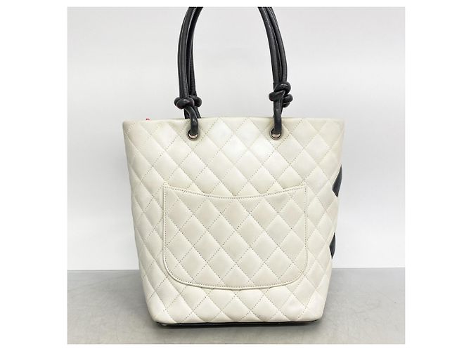 Chanel Cambon Tote Bag aus Lammleder Weiß - Ansicht 12
