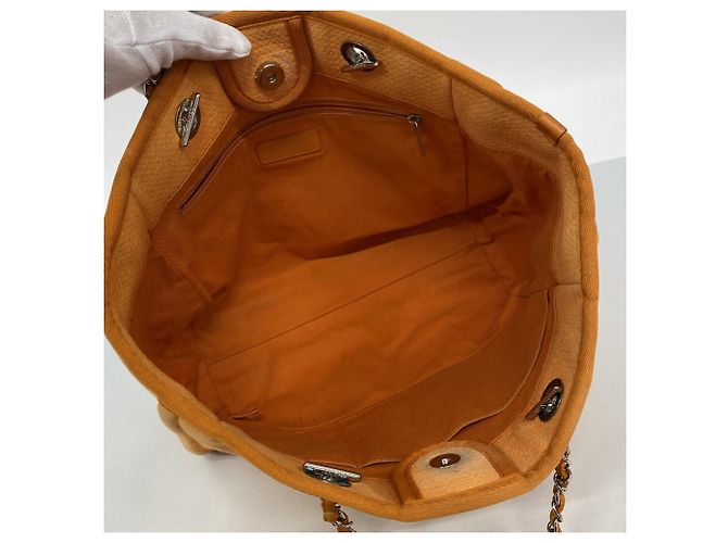 Chanel Deauville Chain Tote Bag Orange - Ansicht 4