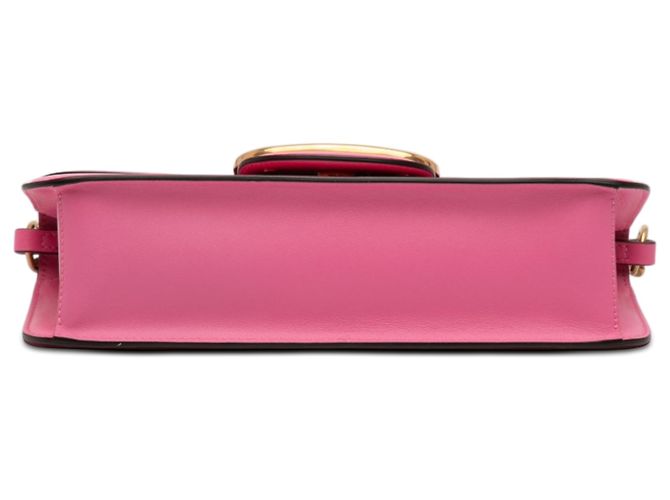 Borsa Valentino in pelle di vitello rosa Medium VLogo Loco - vista 3