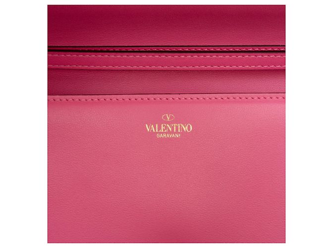 Borsa Valentino in pelle di vitello rosa Medium VLogo Loco - vista 5