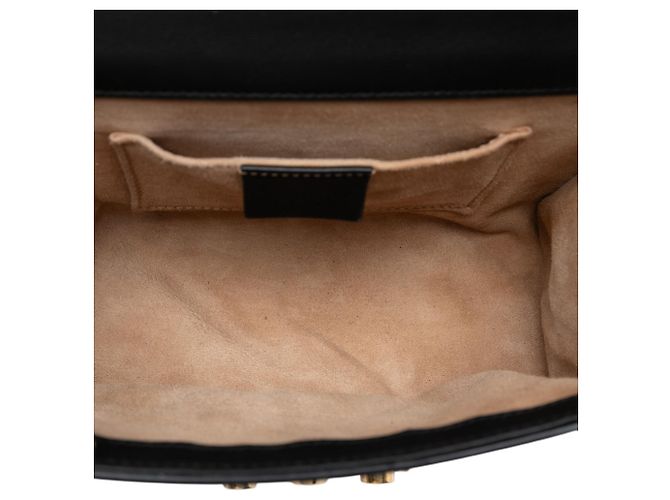 Borsa a tracolla Gucci Black Small Pearl Studded Leather Padlock Nero - vista 4