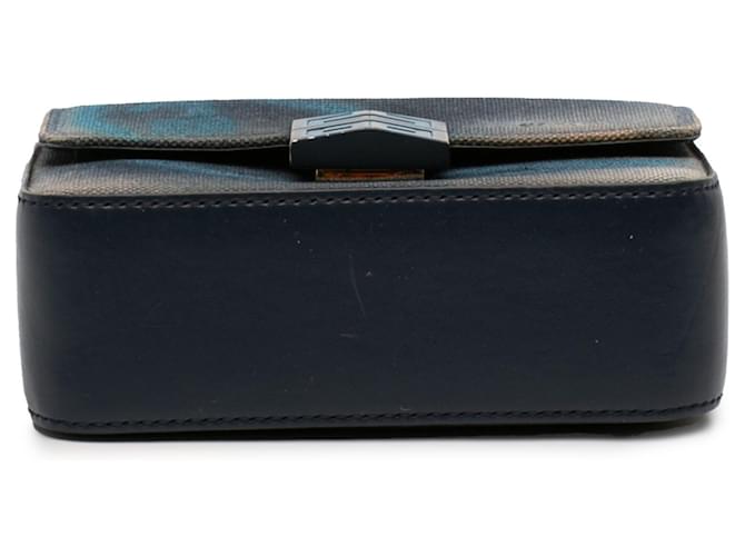 Borsa a tracolla Givenchy Blue Chito Small 4G Graffiti Effect in tela e pelle Blu navy - vista 3