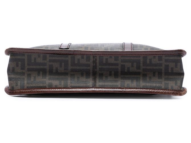 Fendi Vertikaler Tote aus braunem Zucca beschichtetem Canvas - Ansicht 3