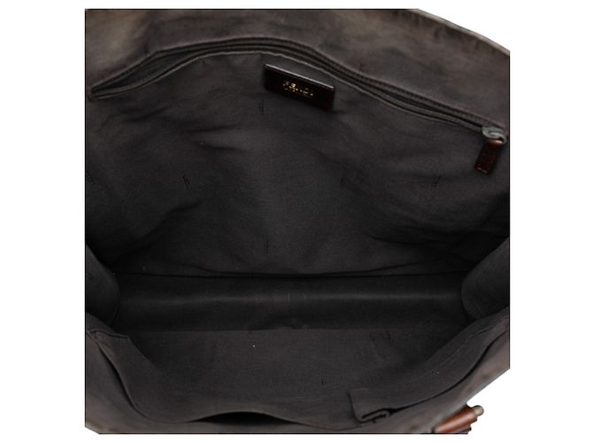 Fendi Vertikaler Tote aus braunem Zucca beschichtetem Canvas - Ansicht 4
