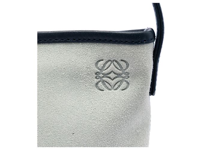 Borsa a tracolla LOEWE Gray Suede Anagram Switching Marrone Grigio - vista 6