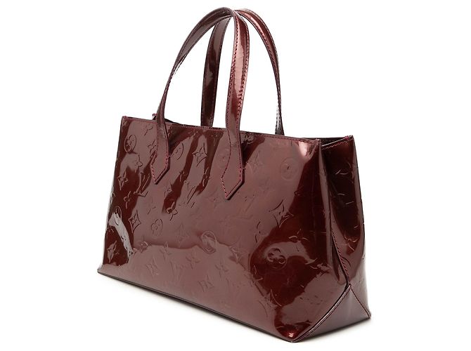 Louis Vuitton Red Monogram Vernis Wilshire PM Rosso Bordò - vista 2