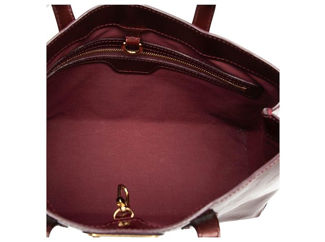 Louis Vuitton Red Monogram Vernis Wilshire PM Rosso Bordò - vista 4
