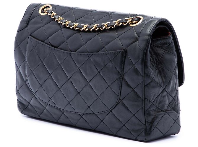 Chanel Black Limited Edition Paris in agnello trapuntato Double Flap Nero - vista 2