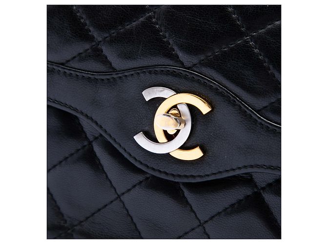 Chanel Black Limited Edition Paris in agnello trapuntato Double Flap Nero - vista 5