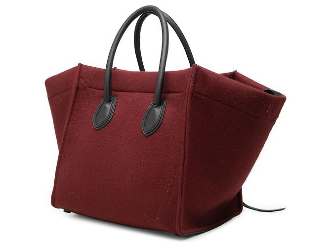 Céline Borsa Celine Red Medium Felt Phantom Luggage Tote Rosso Bordò - vista 2