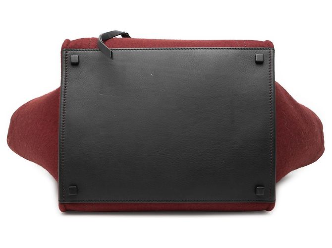 Céline Borsa Celine Red Medium Felt Phantom Luggage Tote Rosso Bordò - vista 3