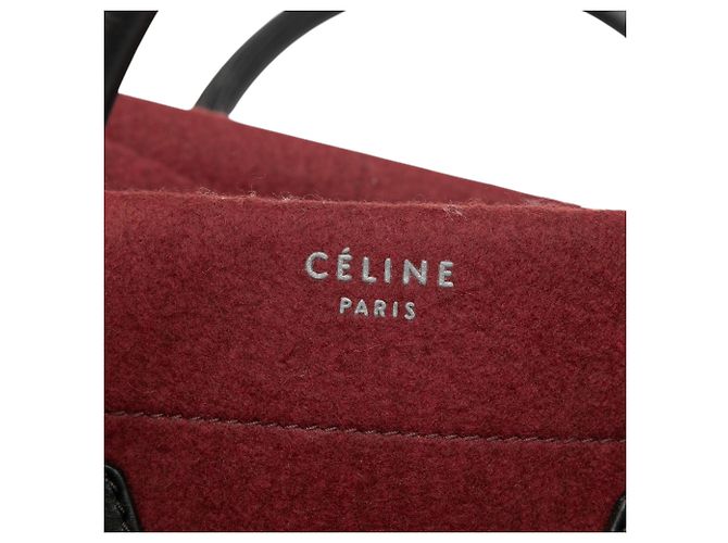 Céline Borsa Celine Red Medium Felt Phantom Luggage Tote Rosso Bordò - vista 5