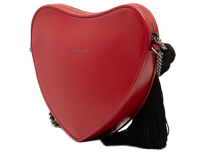 Borsa a tracolla Sac Coeur con nappa rossa in pelle di vitello Saint Laurent - vista 2