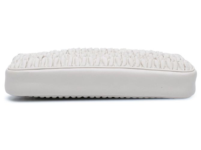 Borsa Miu Miu White Matelasse Nappa Crystal Chain Bianco Bianco sporco - vista 3