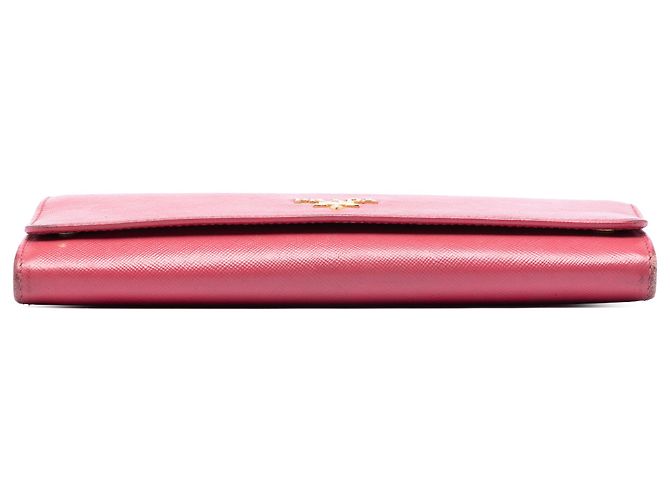 Portafoglio con catena in Saffiano rosa Prada - vista 3