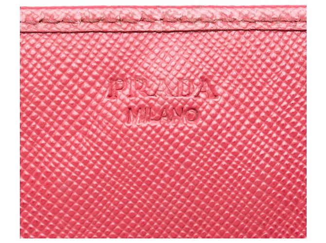 Portafoglio con catena in Saffiano rosa Prada - vista 5