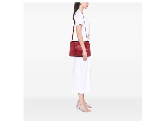 Borsa Prada Red Medium Saffiano Lux Galleria Rosso - vista 7
